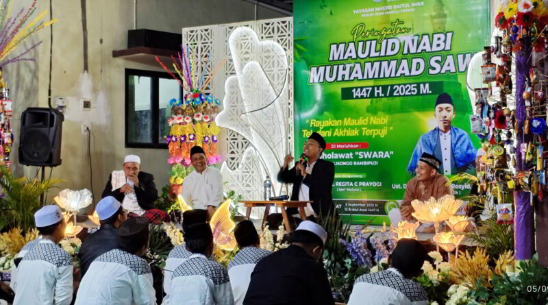 (Foto Mochammad Zaka Ardiansyah. Suasana Pengajian Peringatan Maulid Nabi Muhammad 2025 di Masjid Baitul Iman Perumahan Bumi Mangli Permai, Jumat, 5 September 2025.)